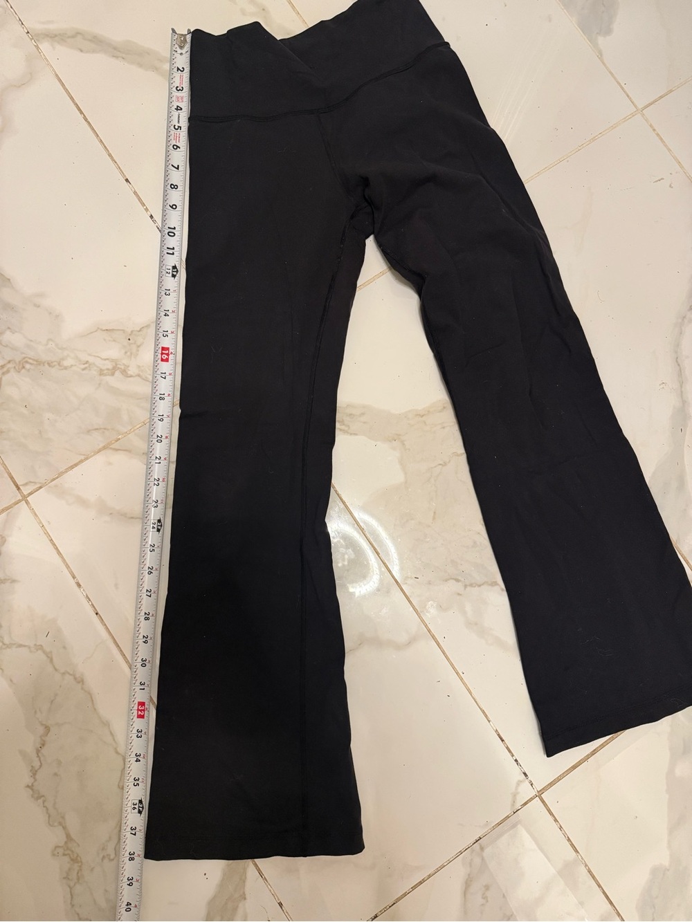 Black High-Waist Flared Leggings - Picture 8 of 9
